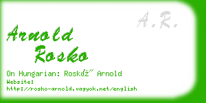 arnold rosko business card